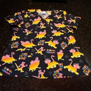 Disney's Women's Scrub Top Size Medium "Lion King"